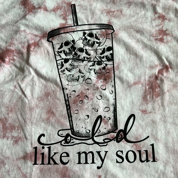 Cold Like My Soul Pink and White Tie Dyed Graphic Tee - Picture 4 of 6